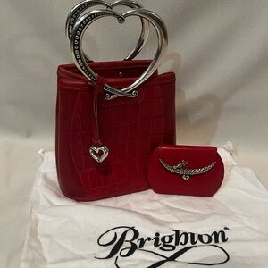 Brighton Red Heart Handle Women's Bag
